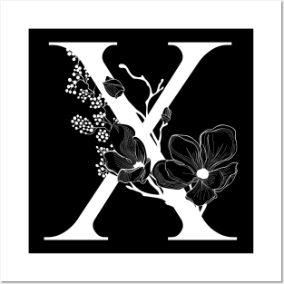 Letter X Monogram - Floral Initial Posters and Art